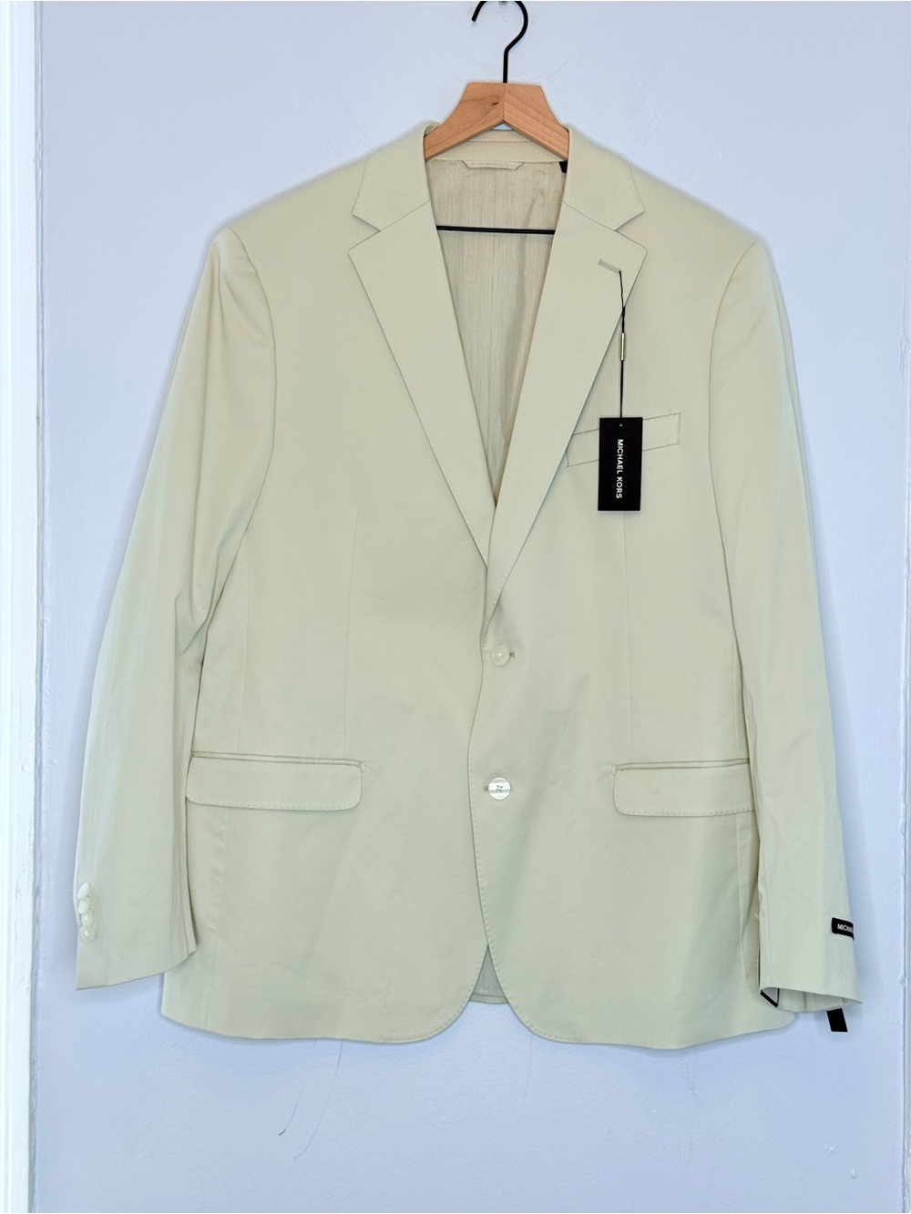 NWT Michael Kors Khaki Cotton Sports Coat Blazer size 46 Long